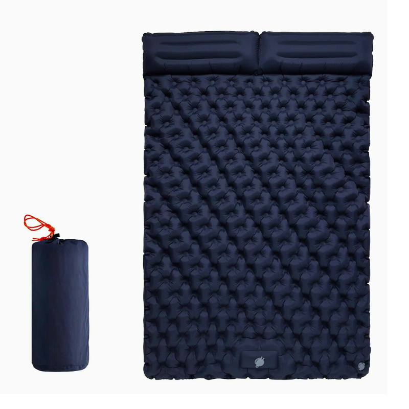 Double Inflatable Mattress with Pillow and Built-in Inflator Pump