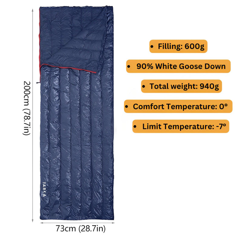 Sleeping Bag Goose Down - lightweight, warm and water-resistant  designed for comfort and portability. Ideal for camping, hiking, backpacking and more.