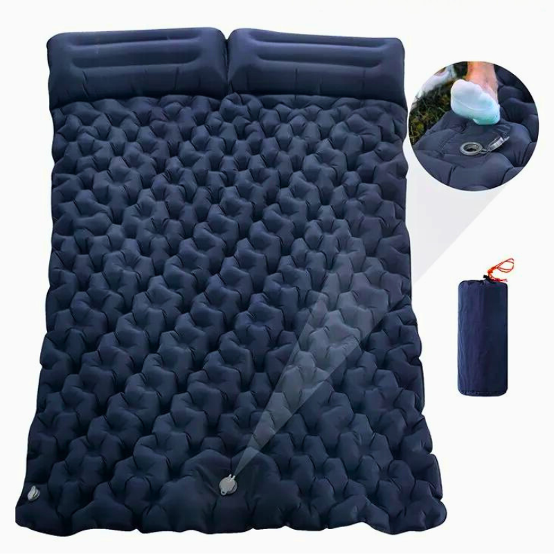 Double Inflatable Mattress with Pillow and Built-in Inflator Pump