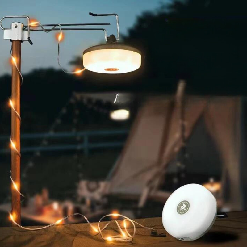 Our Outdoor String Lights combine the practicality of a lantern with the charm of ambient string lights, perfect for creating a cozy atmosphere. 